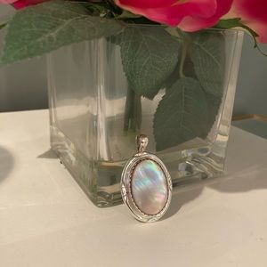Sterling Silver + Mother of Pearl Inlay Pendant